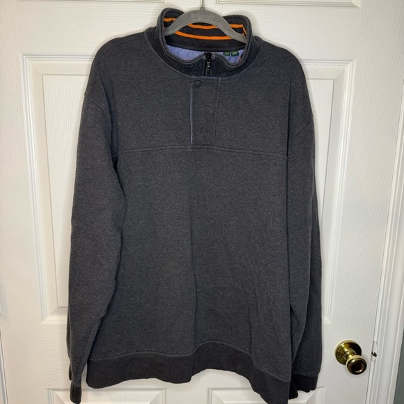 Orvis Men's Dark Gray Quarter Zip-Up Sweatshirt Size XXL GUC - Picture 1 of 7
